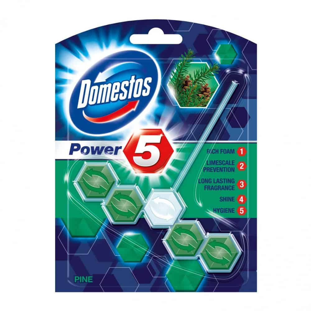 Тоалетно блокче Domestos Power 5 Pine 55гр