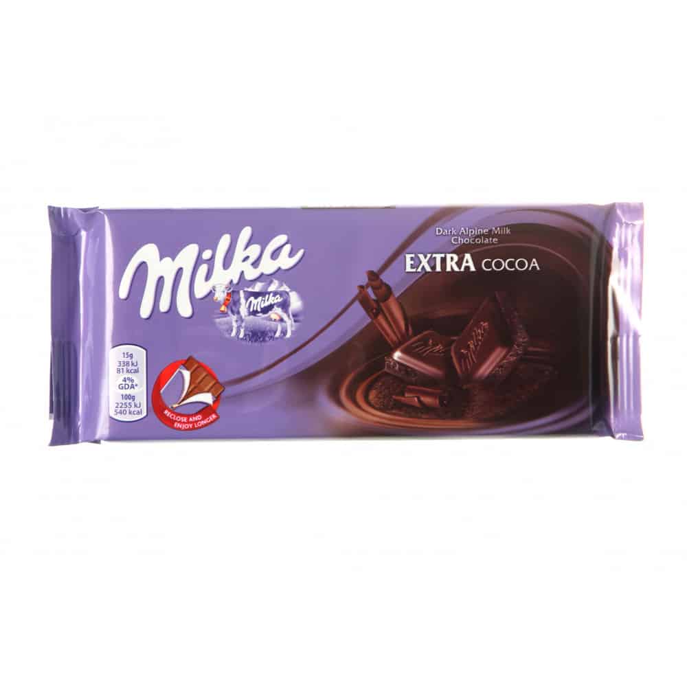 Шоколад Milka Млечен Екстра Какао 100гр