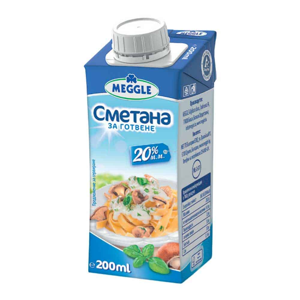 Сметана за готвене Meggle 20% УХТ 1 л. 