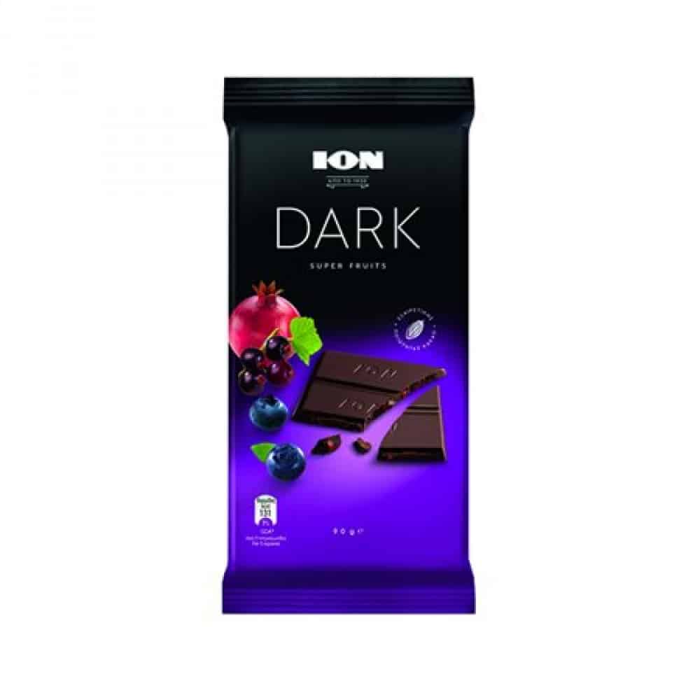Шоколад Ion Dark  с парченца плодове 90 гр