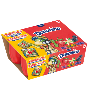 Десерт Danonino 6х50гр ягода/в-лия/бор-ка