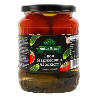 Асорти домати/краставици 720мл