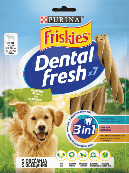 Friskies дентал фреш средни породи 180гр.