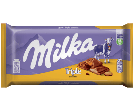 Шоколад Milka Triple с карамел 90гр