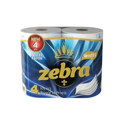 Тоал.хартия Zebra White без аромат 4пл/4бр
