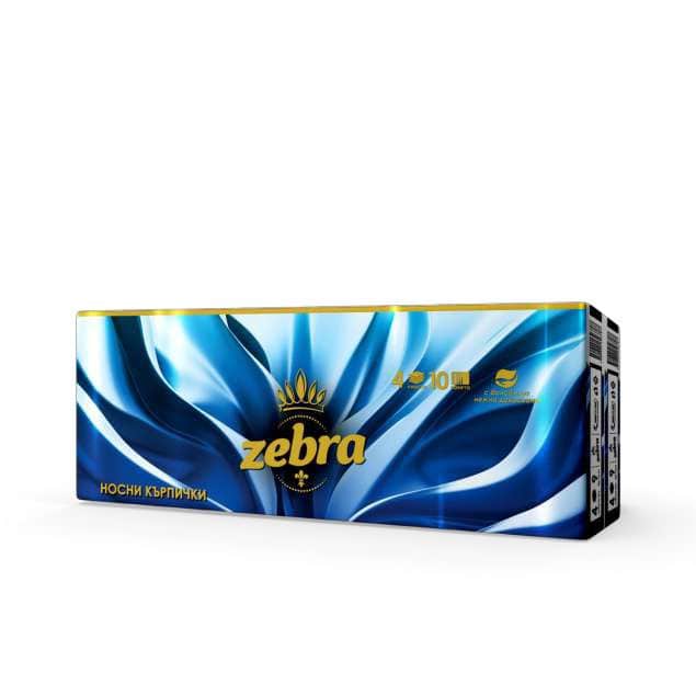 Носни кърпички Zebra 10бр/4пл