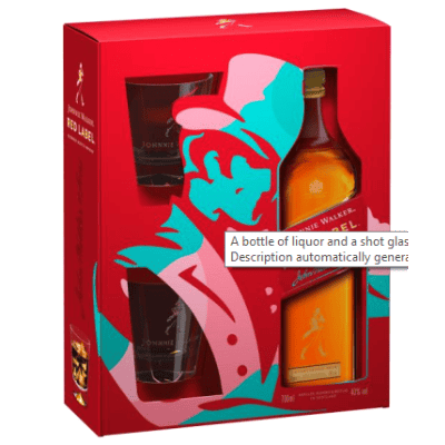 Уиски Johnnie Walker 0.7л + 2 ниски чаши
