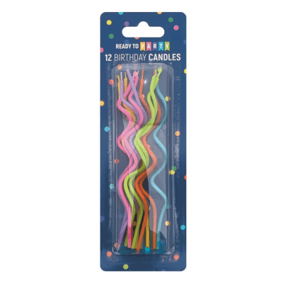 Свещи за рожден ден-спирали-12см-12бр