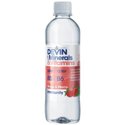Мин.вода Devin Vitamins яг./мента 0,425 л.