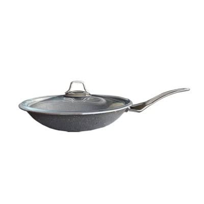 Уок тиган с капак индукция сив 28см 9149