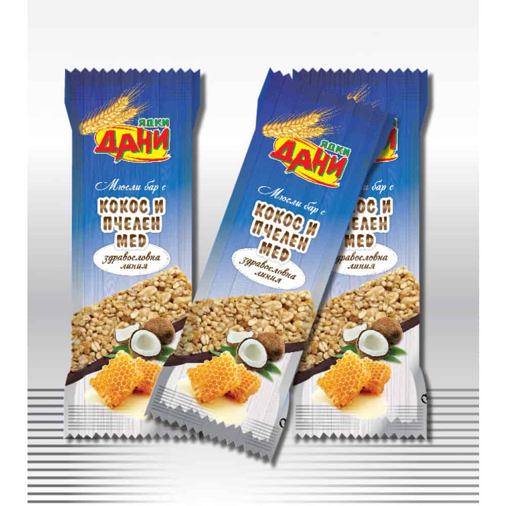 Мюсли бар Дани с кокос и мед 50гр