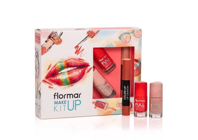 К-т Flormar червило + 2бр лак orange/nude