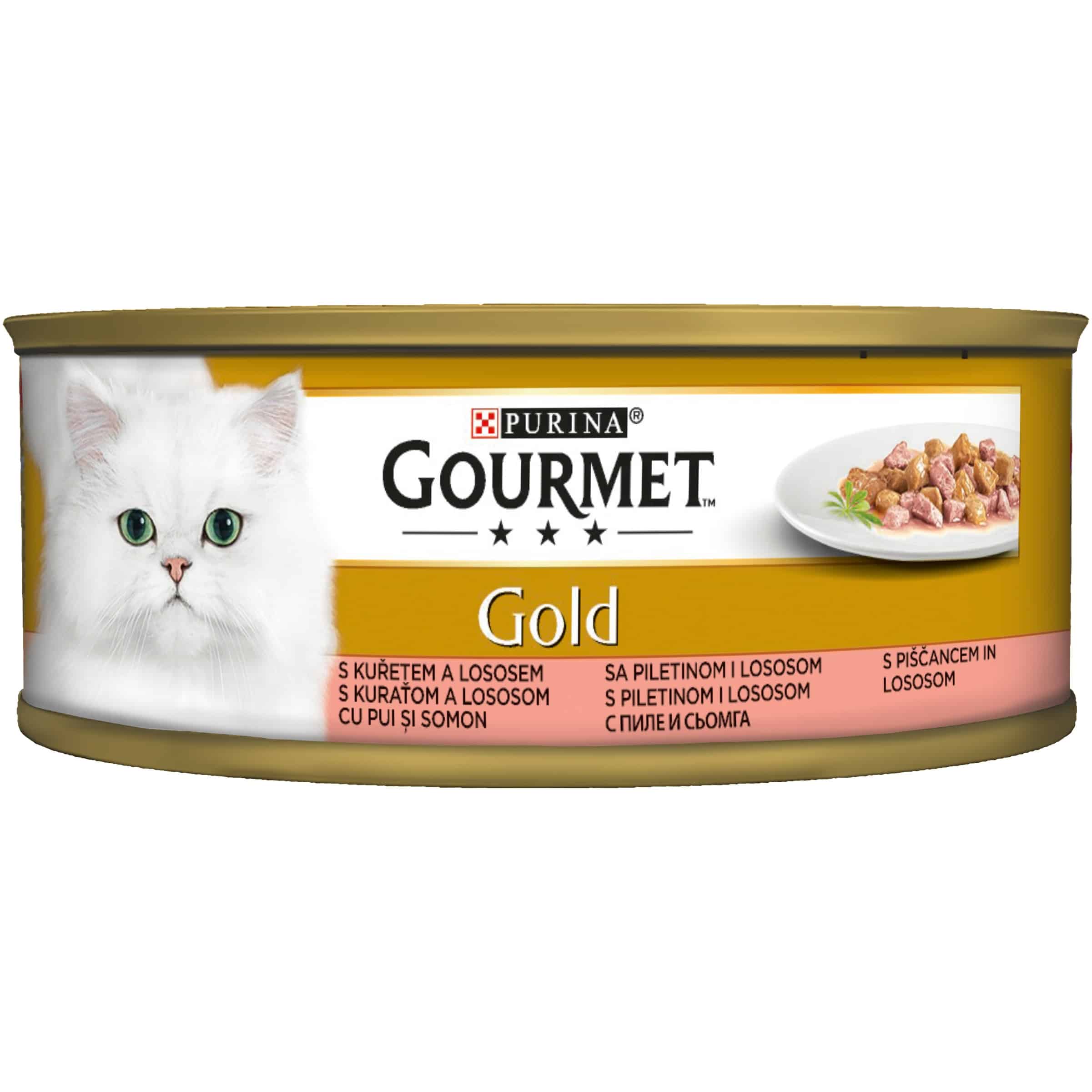 Храна Gourmet gold, сьомга и пиле 85 гр.