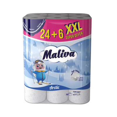 Тоалетна хартия Maliva Arctic 3пл/24+6бр