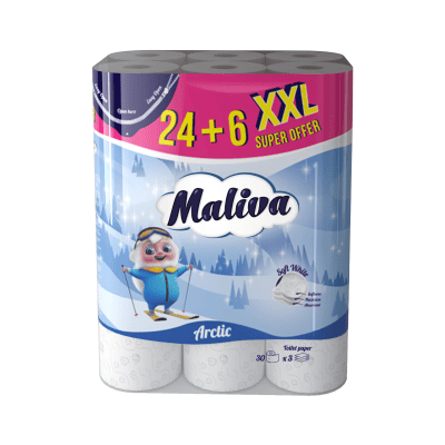 Тоалетна хартия Maliva Arctic 3пл/24+6бр