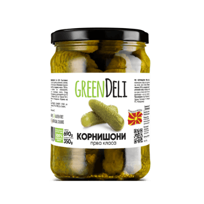 Корнишони greendeli 3-6 690гр     