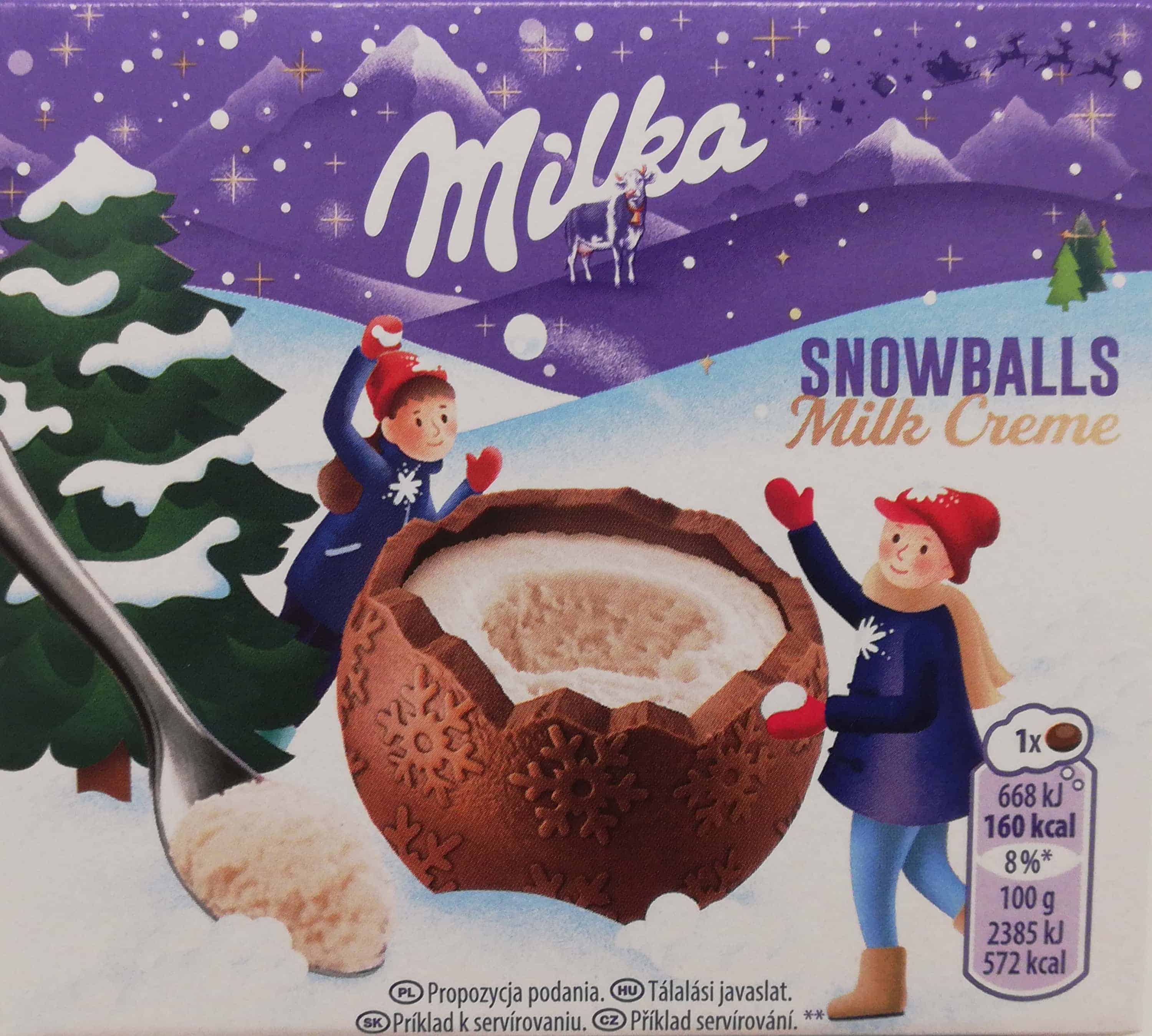 Снежни топки Milka млечен крем 112гр