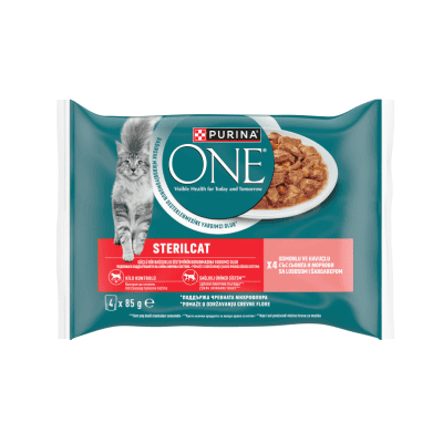 Храна Purina ONE STERILCAT сьомга 4х85 гр.