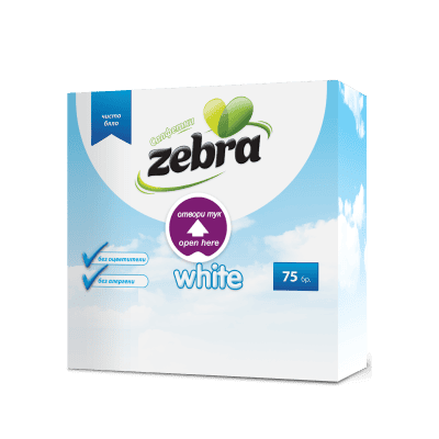 Салфетки Zebra White 75 бр.