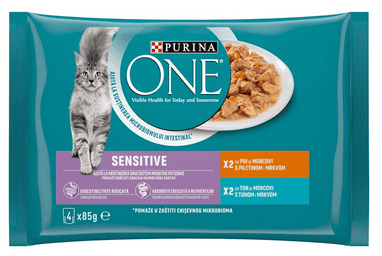 Храна  Purina ONE Sens пиле и тон 4х85 гр.