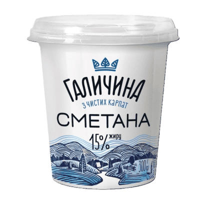 Сметана заквасена 15% 300гр