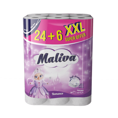 Тоалетна хартия Maliva Romance 3пл/24+6бр