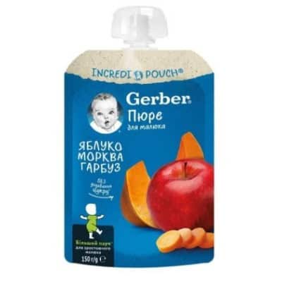 Пюре gerber ябълки/моркови/тиква 150гр
