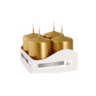 Свещи 4бр златист металик