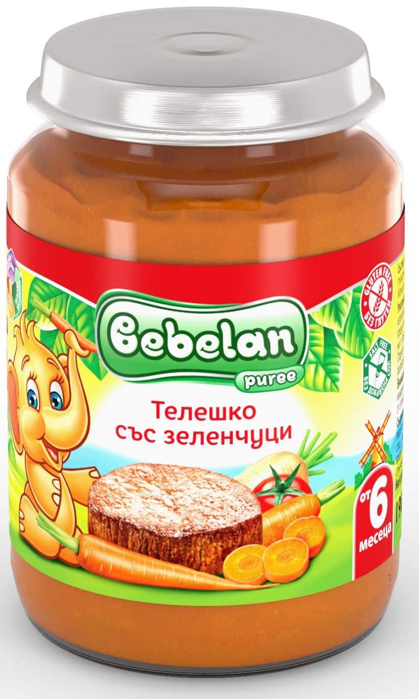 Пюре Bebelan Телешко и Зеленчуци 6м+ 190гр