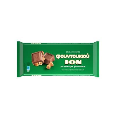 Млечен шоколад ION с цели лешници 200гр