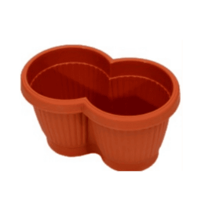 Саксия двойна бела 25х15х15см