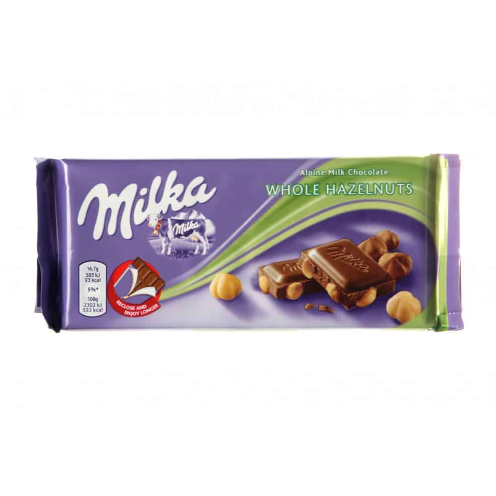 Шоколад Milka Цели Лешници 100гр