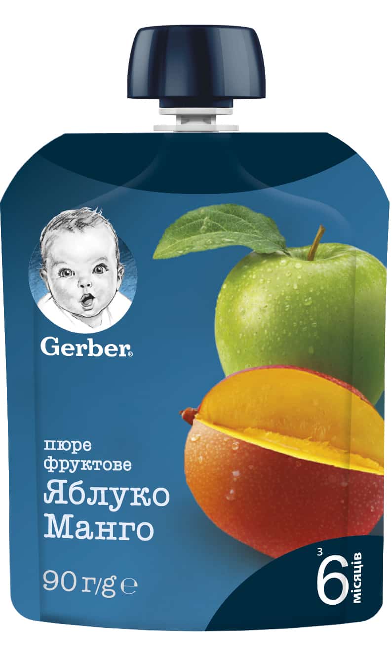 Плодова Закуска Gerber Ябълка и Манго 90гр