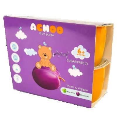 Пюре плодово ачу ябълки/сини сливи 400гр