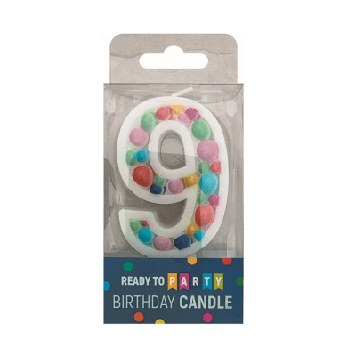 Свещ за рожден ден-9-двулицева-7.6см-1бр