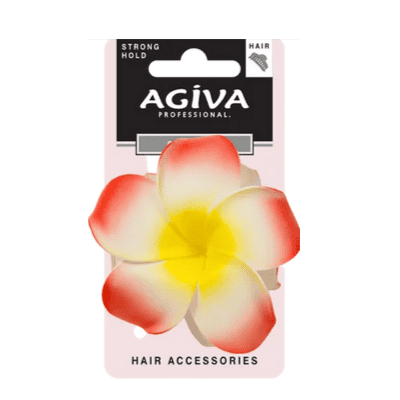 Шнола за коса текст.agiva pro черв.цв.8см