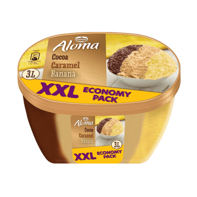 Сладолед Aloma 3в1 Банан/К-мел/Ш-д 3л