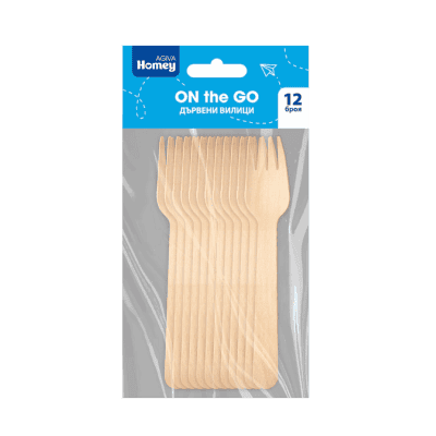 Вилица дървена 15.5см/12бр agiva homey