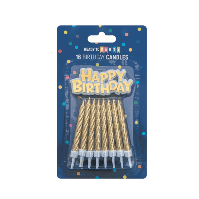Свещи за рожден ден-злато-6см-16бр