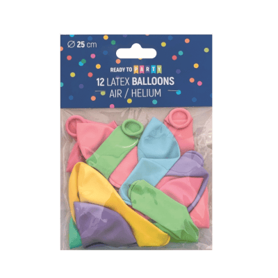 Латексови балони цветни-ф25см-12бр