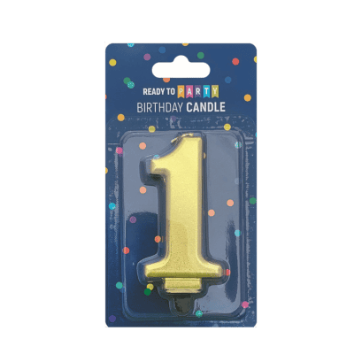 Свещ цифра 1 злато 8см 