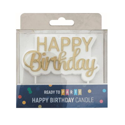 Свещ за рожден ден-зл.надпис-9х5.5см-1бр