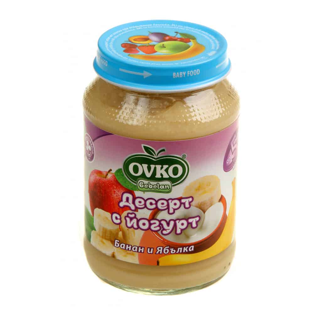 Десерт Ovco Банани/Ябълки Йогурт 5м 190гр