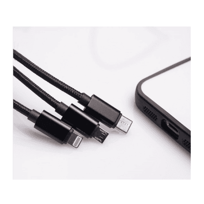 Кабел 3в1 maxlife micr.ios usb-c 2a черен