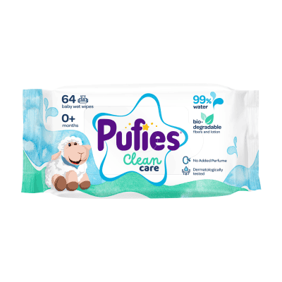 Влажни кърпи Pufies Clean 99% вода 64бр