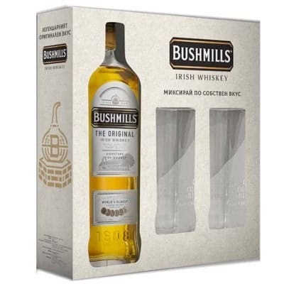 Уиски Bushmills 0,7 литра + 2 високи чаши 