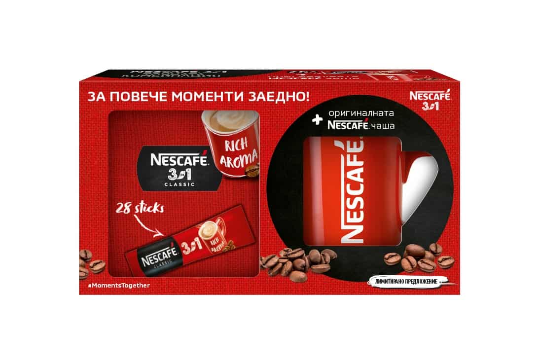 Nescafe Classic 3в1 28 бр х 16.5гр + чаша