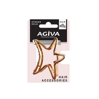 Шнола за коса Agiva Pro златна звезда 7cm