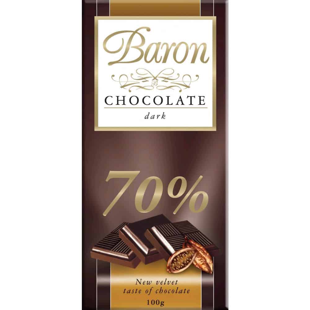 Шоколад Baron натурален 70% какао 100гр