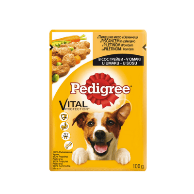 Храна Педигри пауч пил.месо и зеленч.100гр